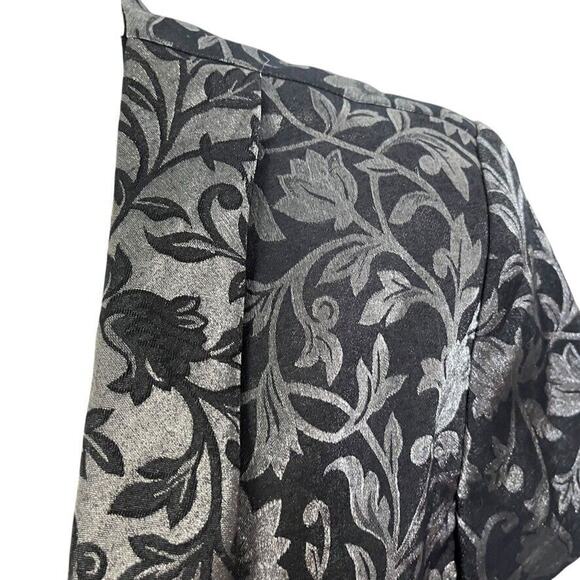 JR Nites Womens Silver Black Bolero Cap Sleeve Jacket Open Whimsigoth Y2K sz 12 - Picture 7 of 16